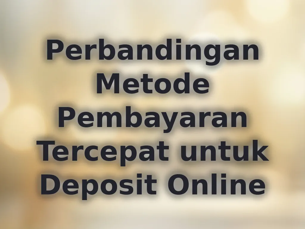 Perbandingan Metode Pembayaran Tercepat untuk Deposit Online